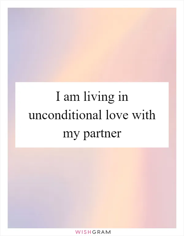 I am living in unconditional love with my partner