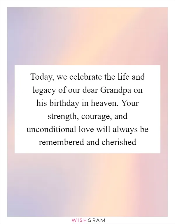 Today, we celebrate the life and legacy of our dear Grandpa on his birthday in heaven. Your strength, courage, and unconditional love will always be remembered and cherished