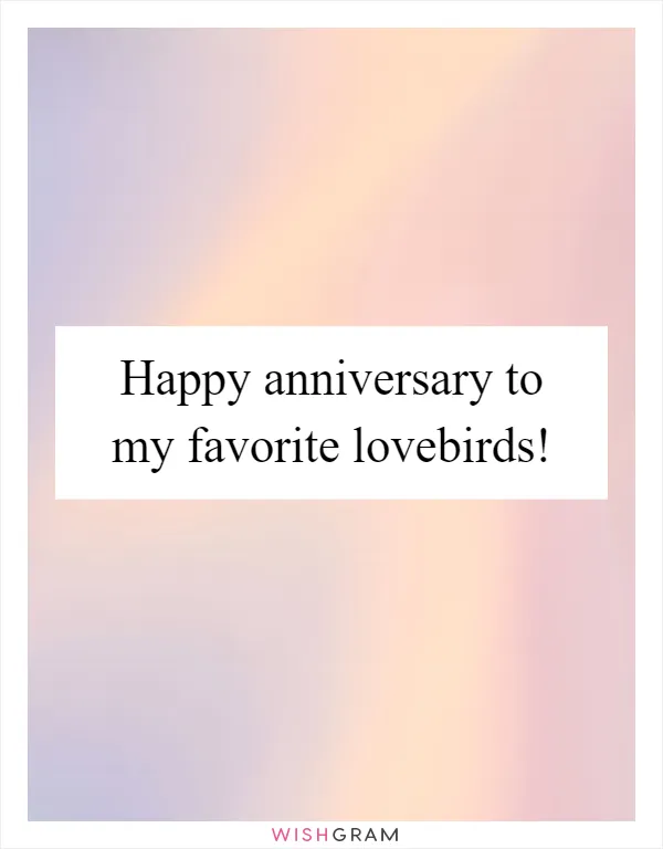 Happy anniversary to my favorite lovebirds!