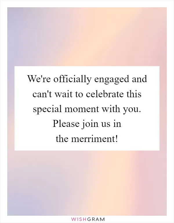 We're officially engaged and can't wait to celebrate this special moment with you. Please join us in the merriment!