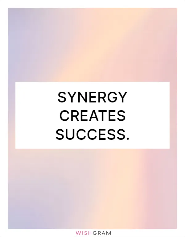 Synergy creates success