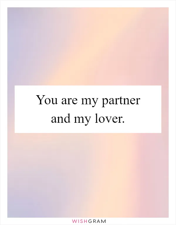 You are my partner and my lover