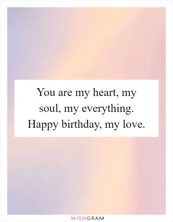 You are my heart, my soul, my everything. Happy birthday, my love